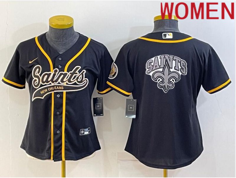 Women New Orleans Saints Blank Black 2022 Nike Co branded NFL Jerseys->women nfl jersey->Women Jersey